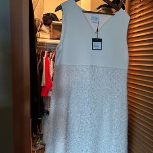 St. John Collection White Textured Dress